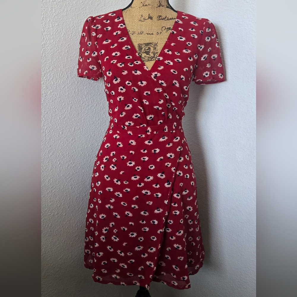 Madewell Red Floral Dress